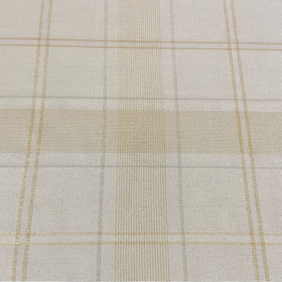 Threshold Tablecloth Oblong 60”x120” White with Metallic Gold and Silver Plaid - Picture 4 of 10